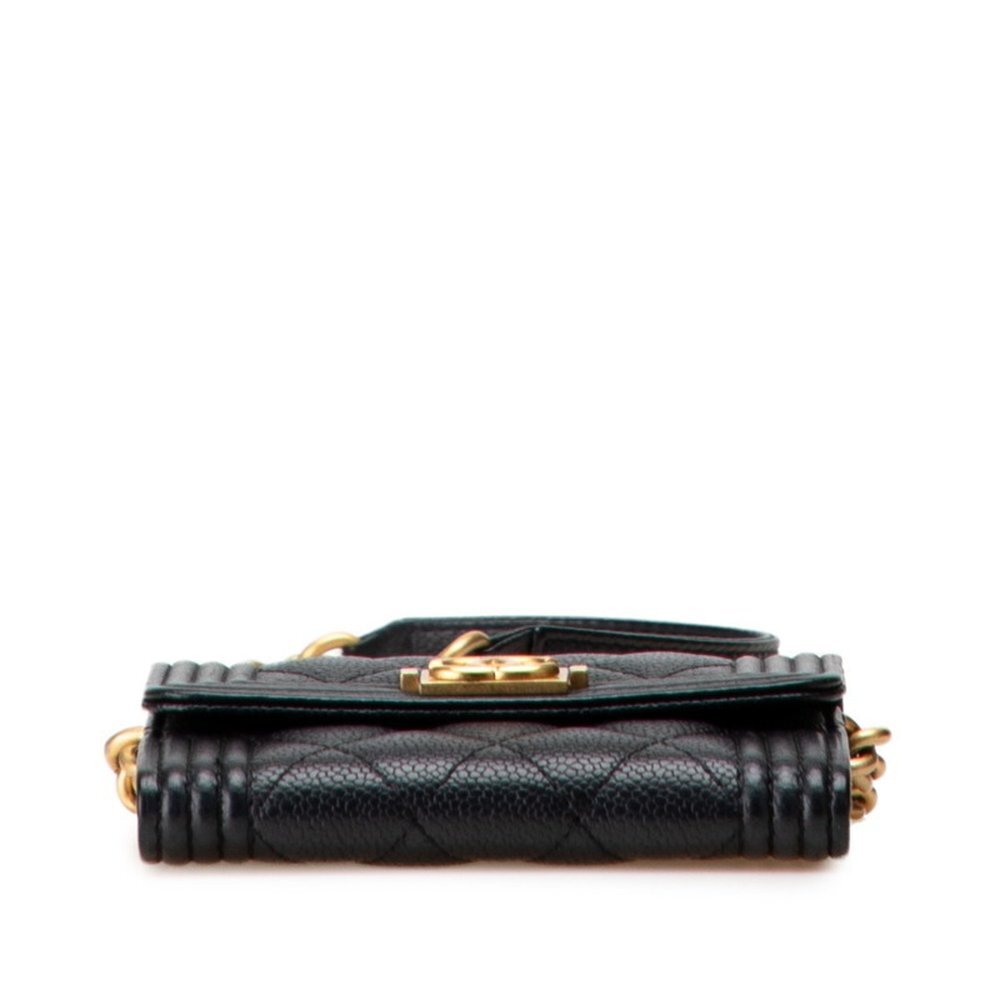 CHANEL Black Caviar Leather Logo Wallet - Picture 3 of 9